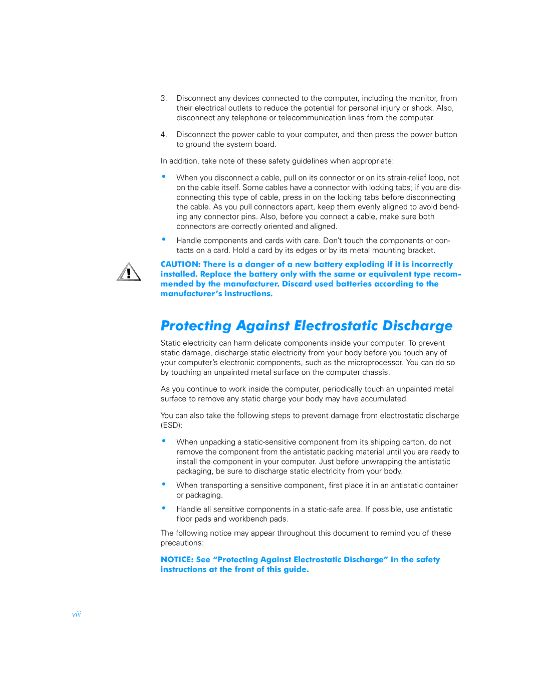 Dell 900 manual Protecting Against Electrostatic Discharge 