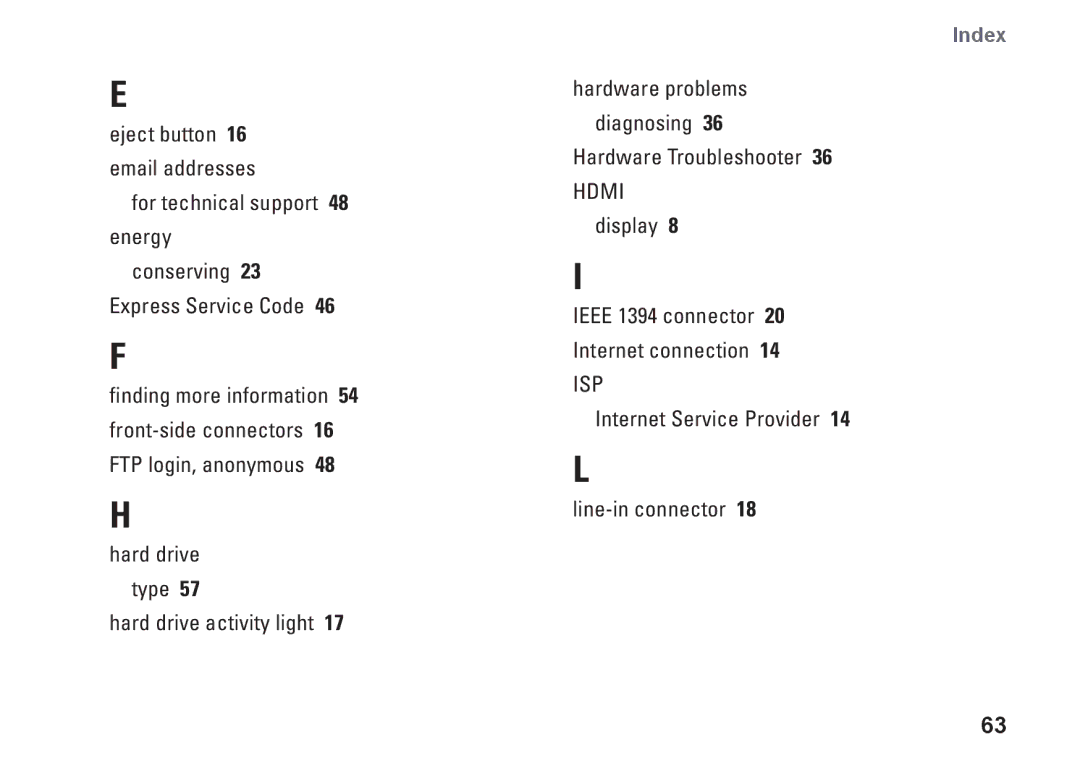 Dell KYX1Y, 9000 setup guide Index 