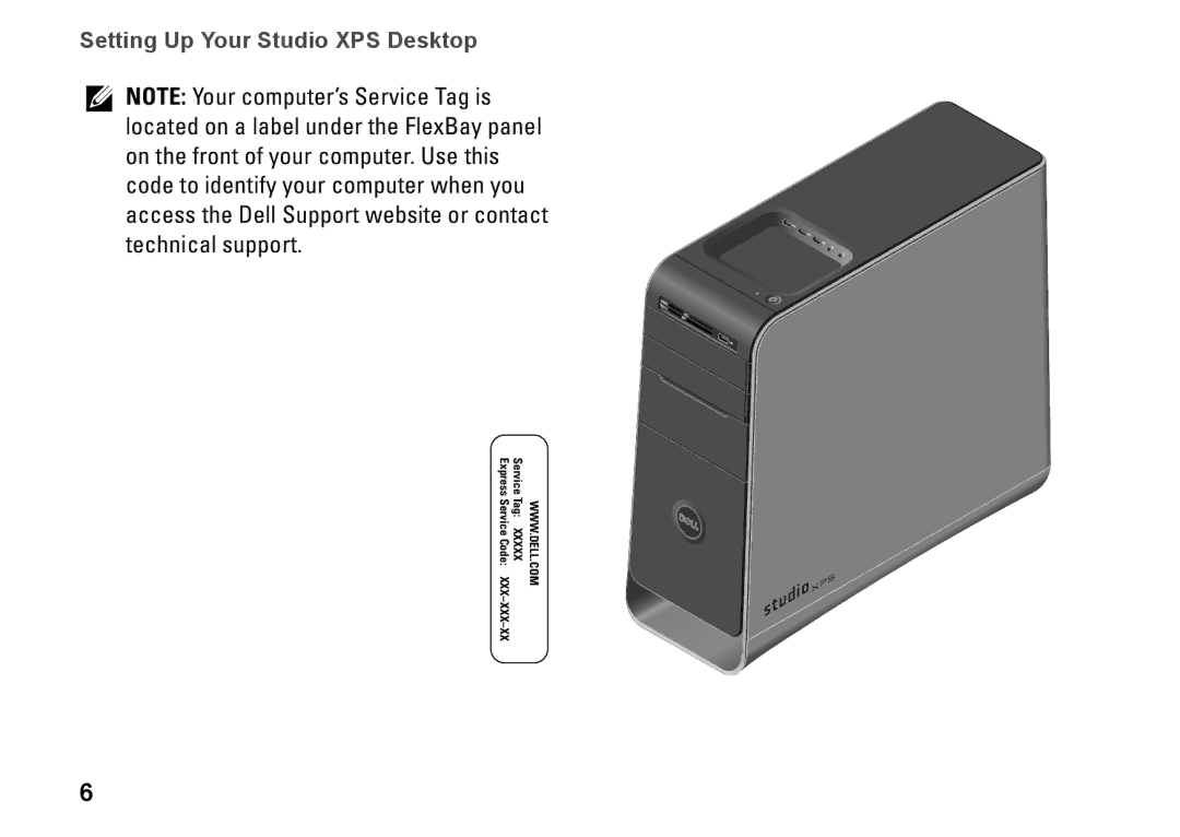 Dell 9000, KYX1Y setup guide Setting Up Your Studio XPS Desktop 