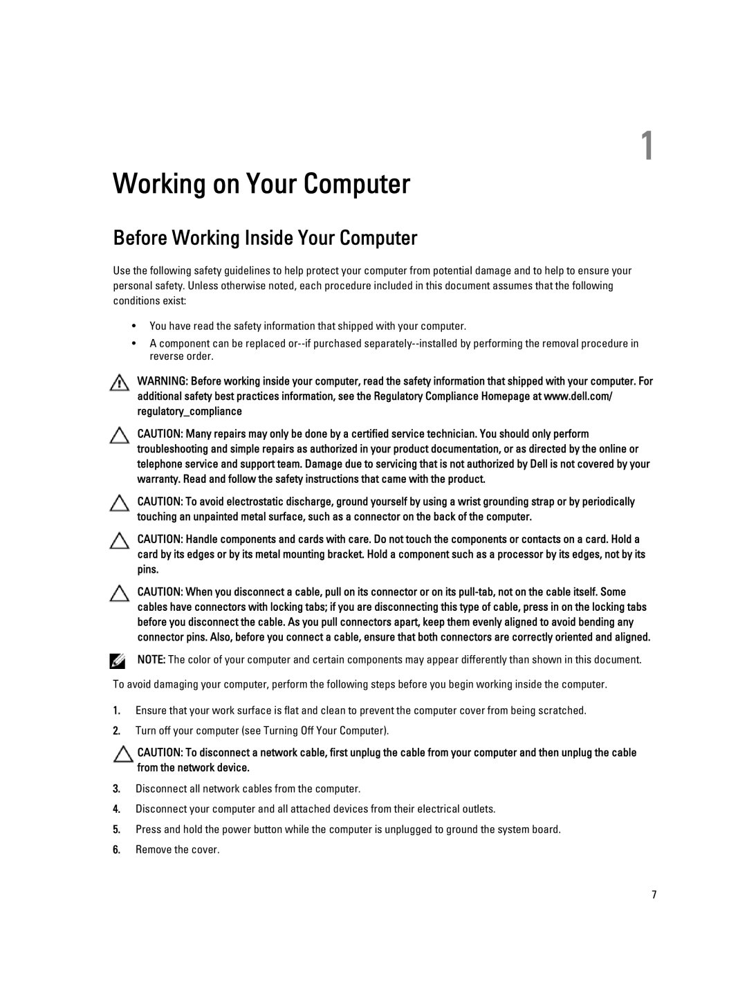 Dell 9010 owner manual Working on Your Computer, Before Working Inside Your Computer 