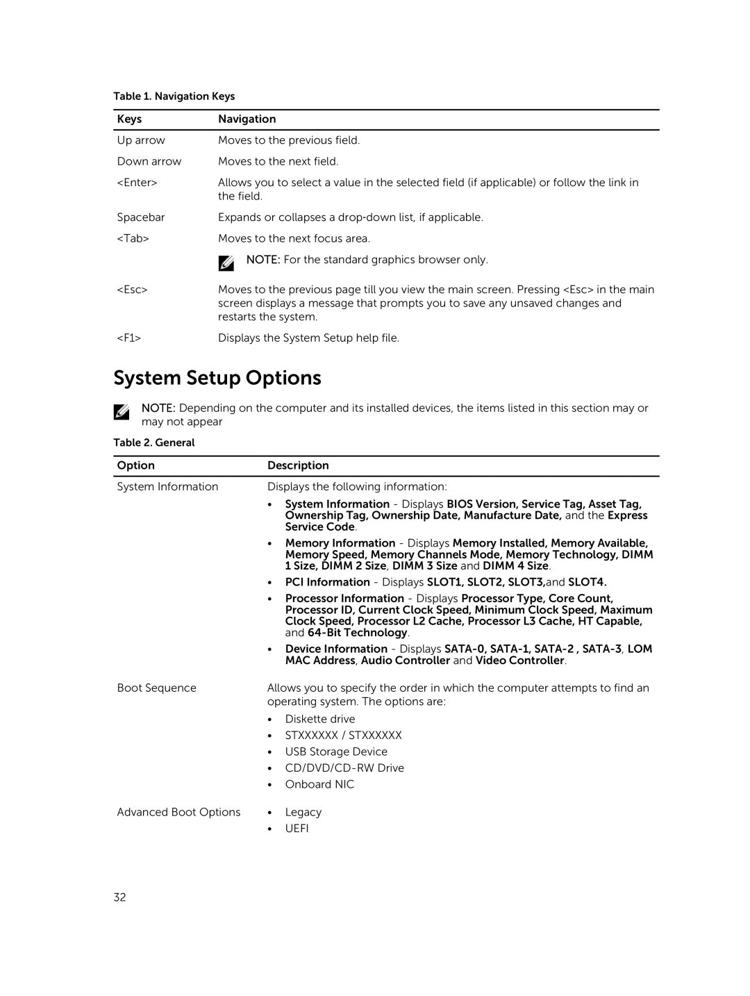 Dell 9020 owner manual System Setup Options, Uefi 