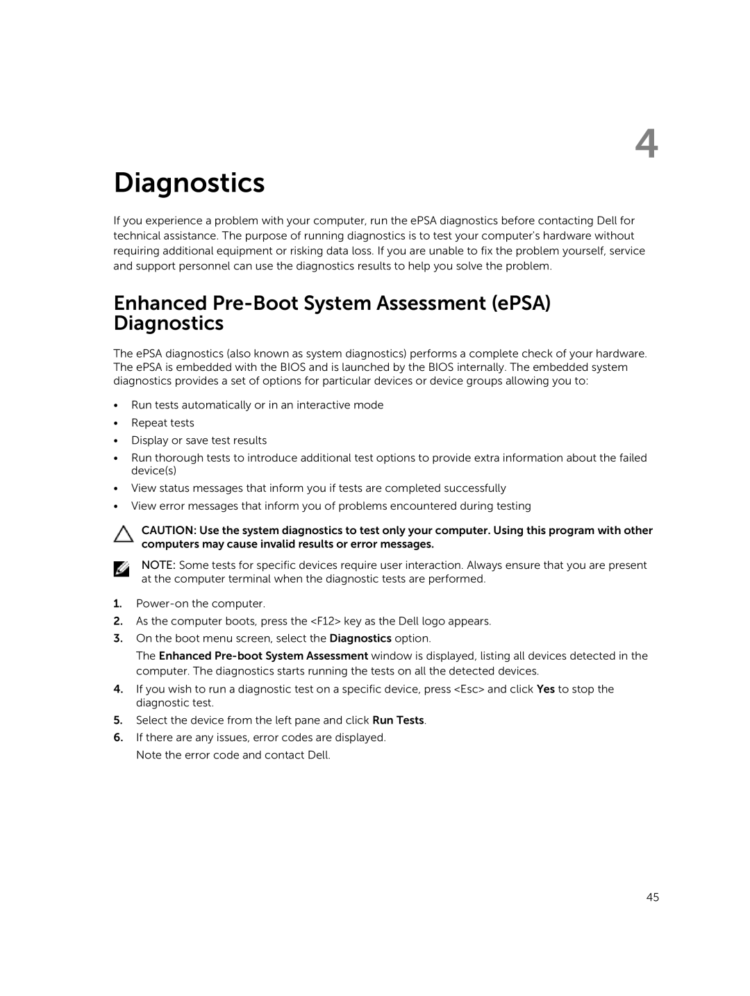 Dell 9020 owner manual Enhanced Pre-Boot System Assessment ePSA Diagnostics 