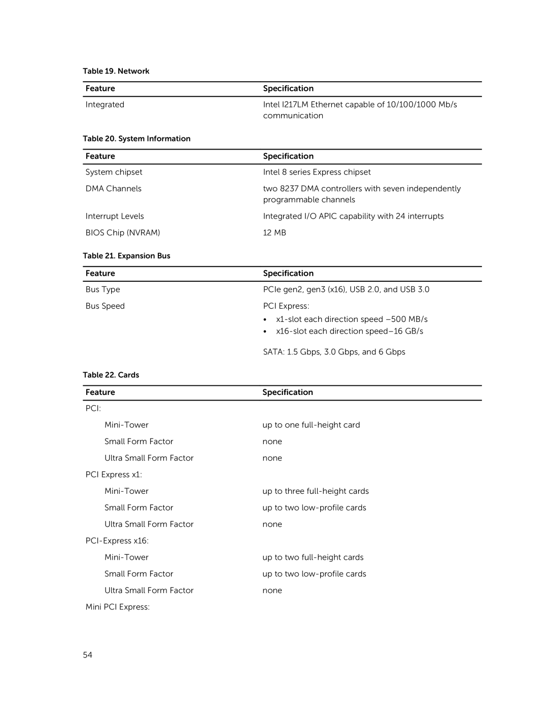 Dell 9020 owner manual Pci 