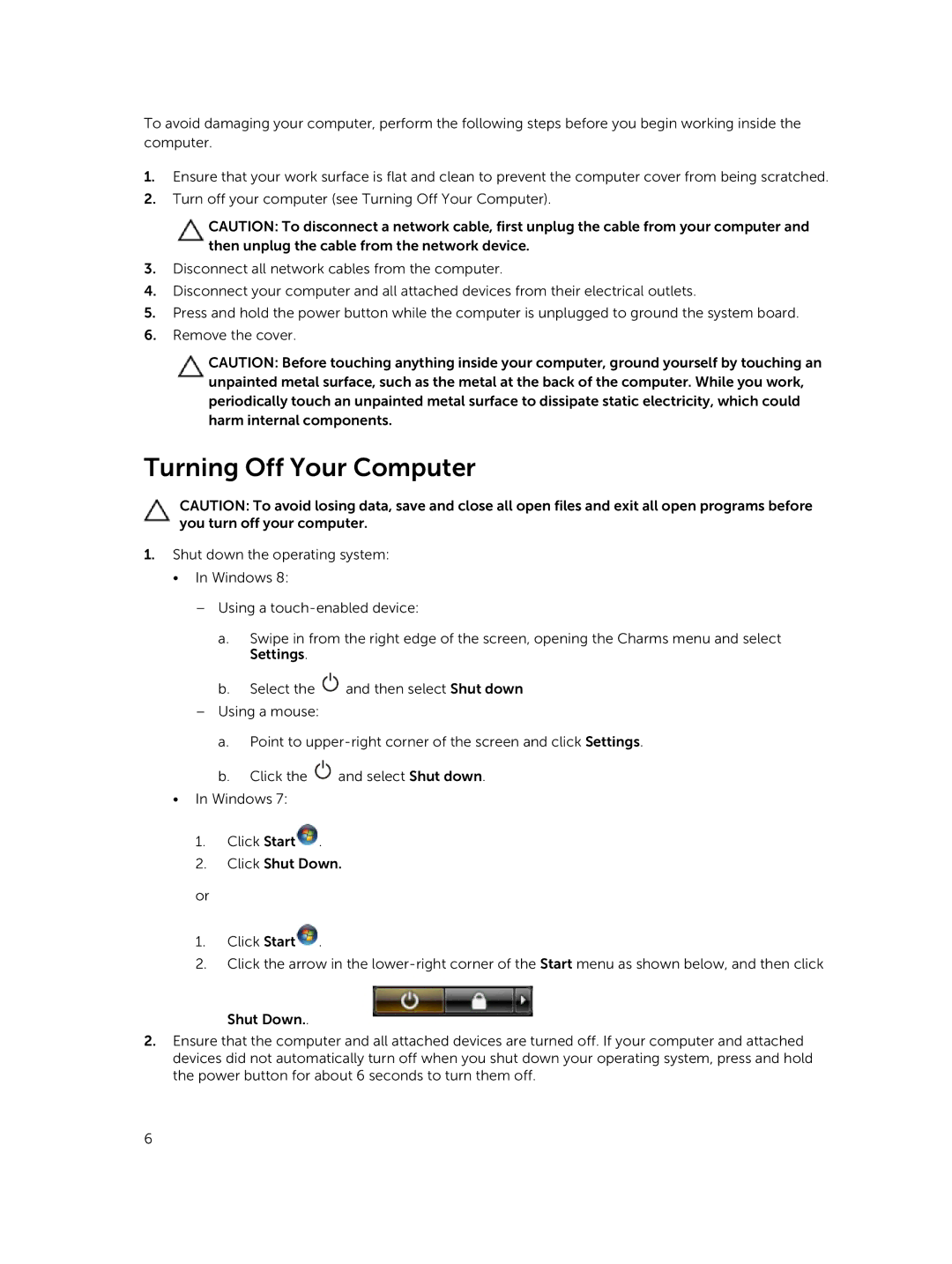 Dell 9020 owner manual Turning Off Your Computer 