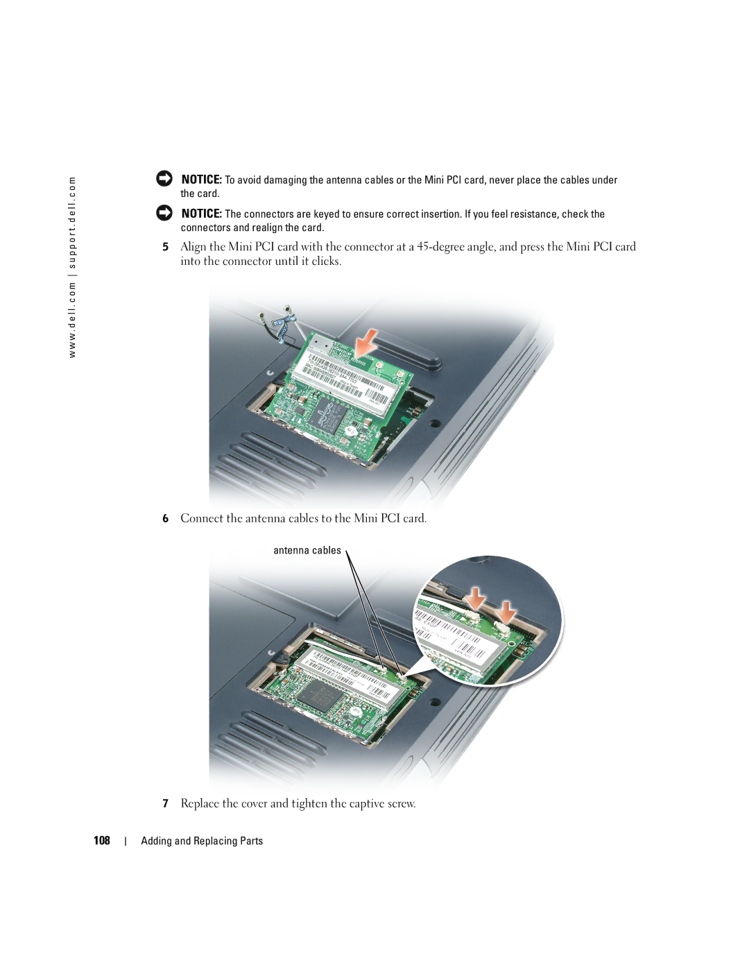 Dell 9100 owner manual Replace the cover and tighten the captive screw 