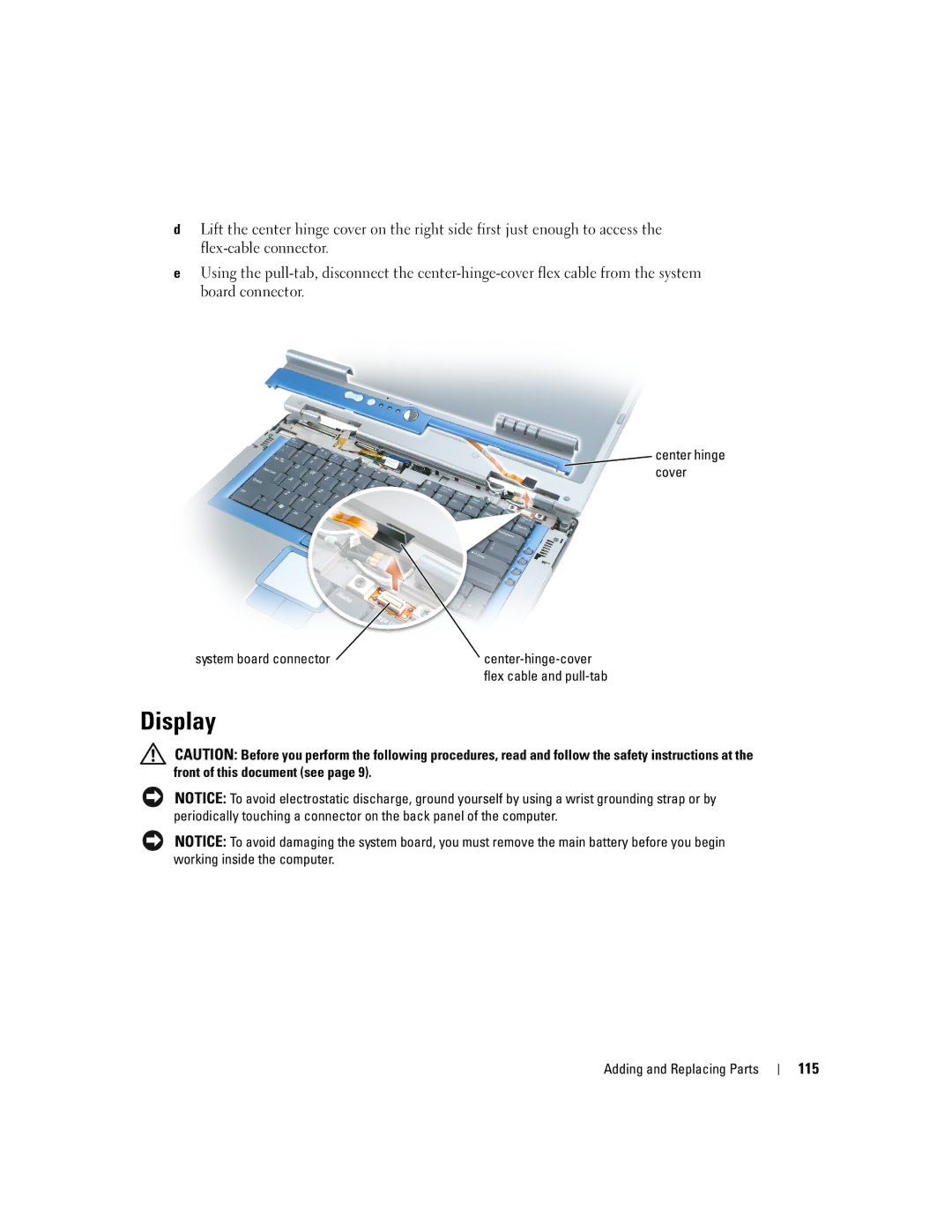 Dell 9100 owner manual Display, 115 