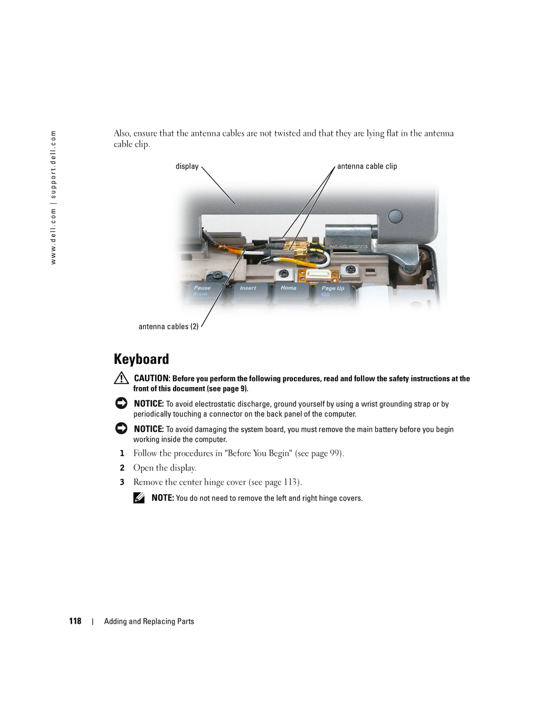 Dell 9100 owner manual Keyboard 