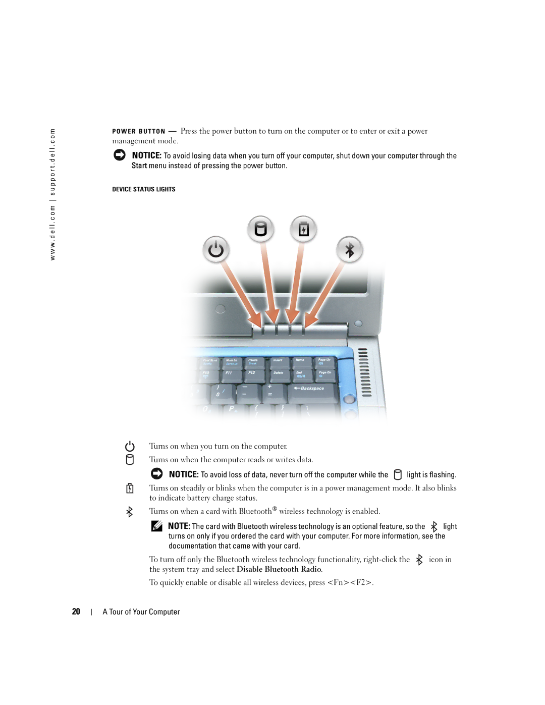 Dell 9100 owner manual Device Status Lights 