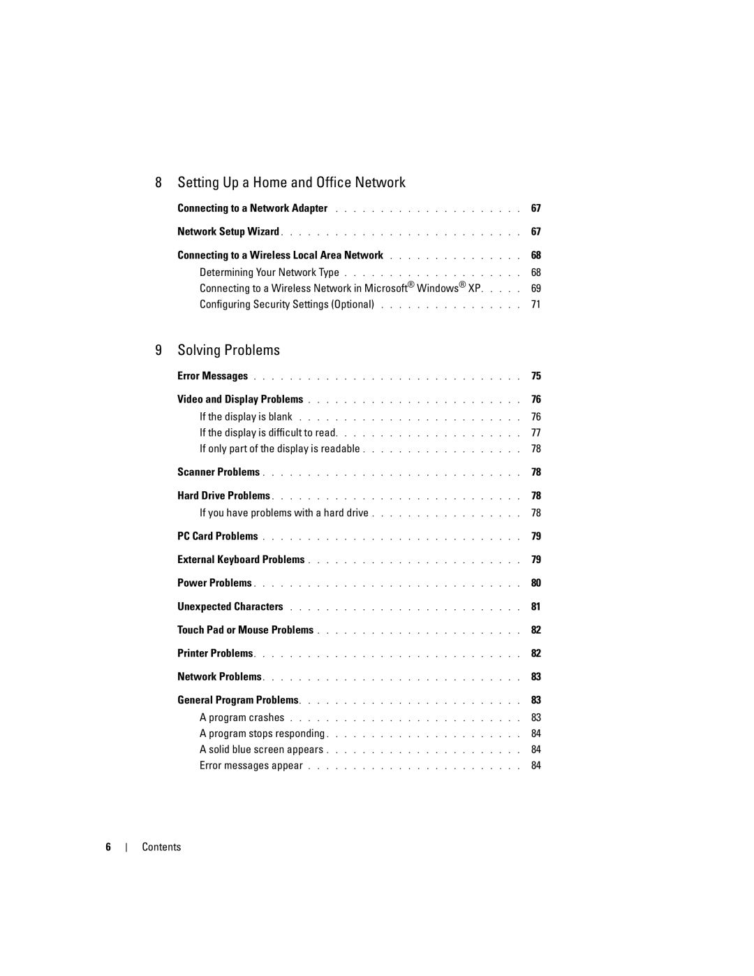 Dell 9100 owner manual Setting Up a Home and Office Network 