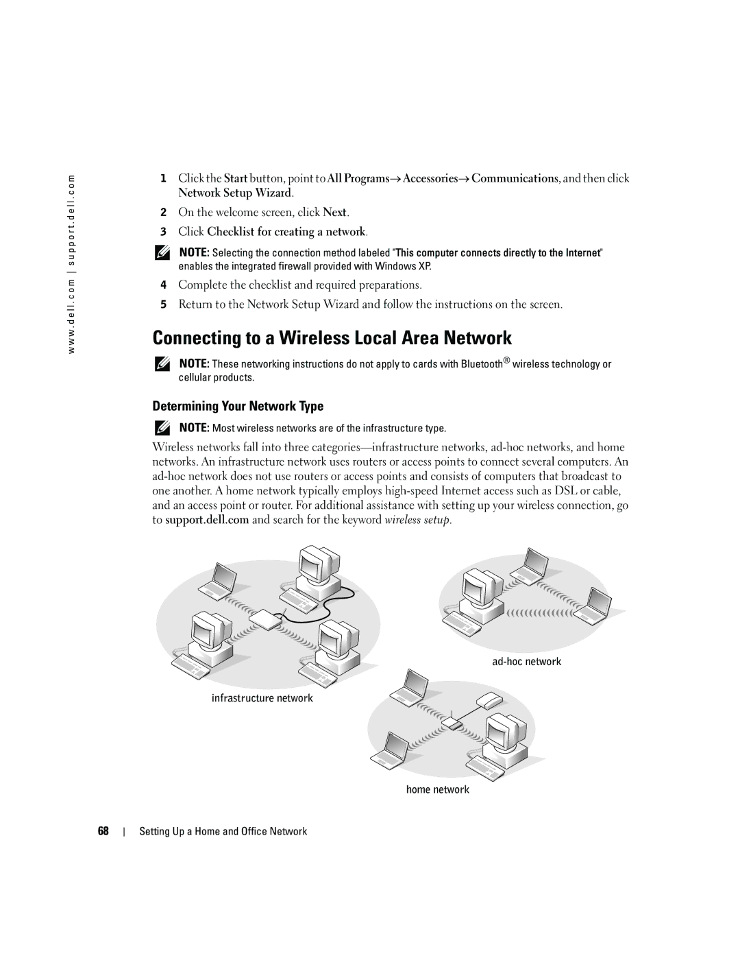 Dell 9100 Connecting to a Wireless Local Area Network, Determining Your Network Type, On the welcome screen, click Next 