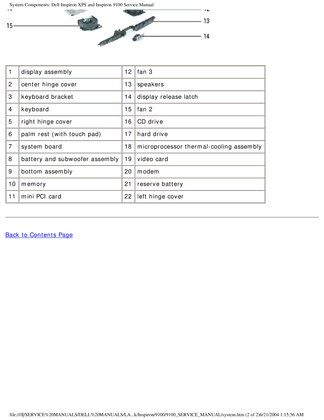 Dell 9100 service manual Back to Contents 