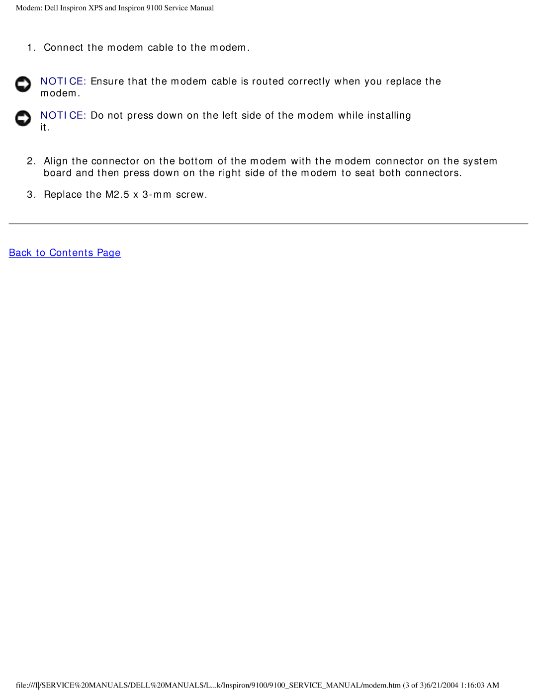 Dell 9100 service manual Back to Contents 