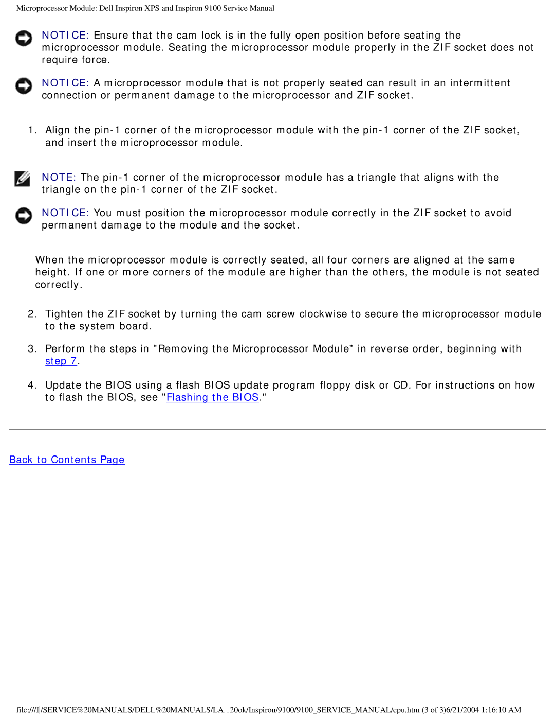 Dell 9100 service manual Back to Contents 