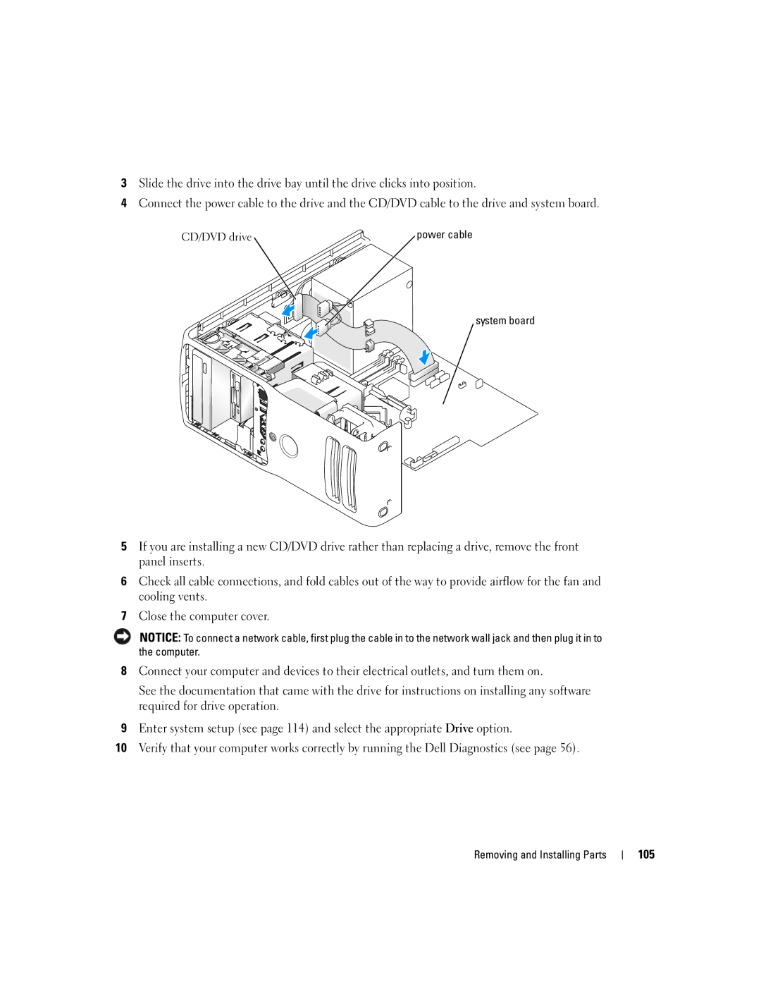 Dell 9150 manual 105, System board 