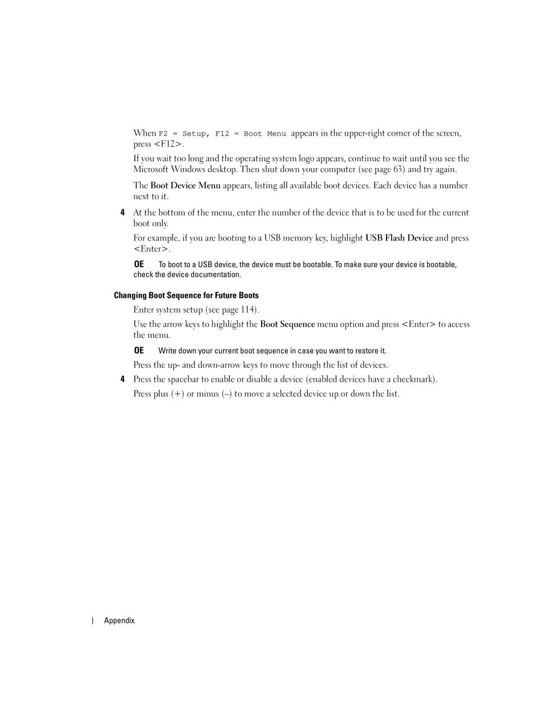 Dell 9150 manual Changing Boot Sequence for Future Boots, 120 