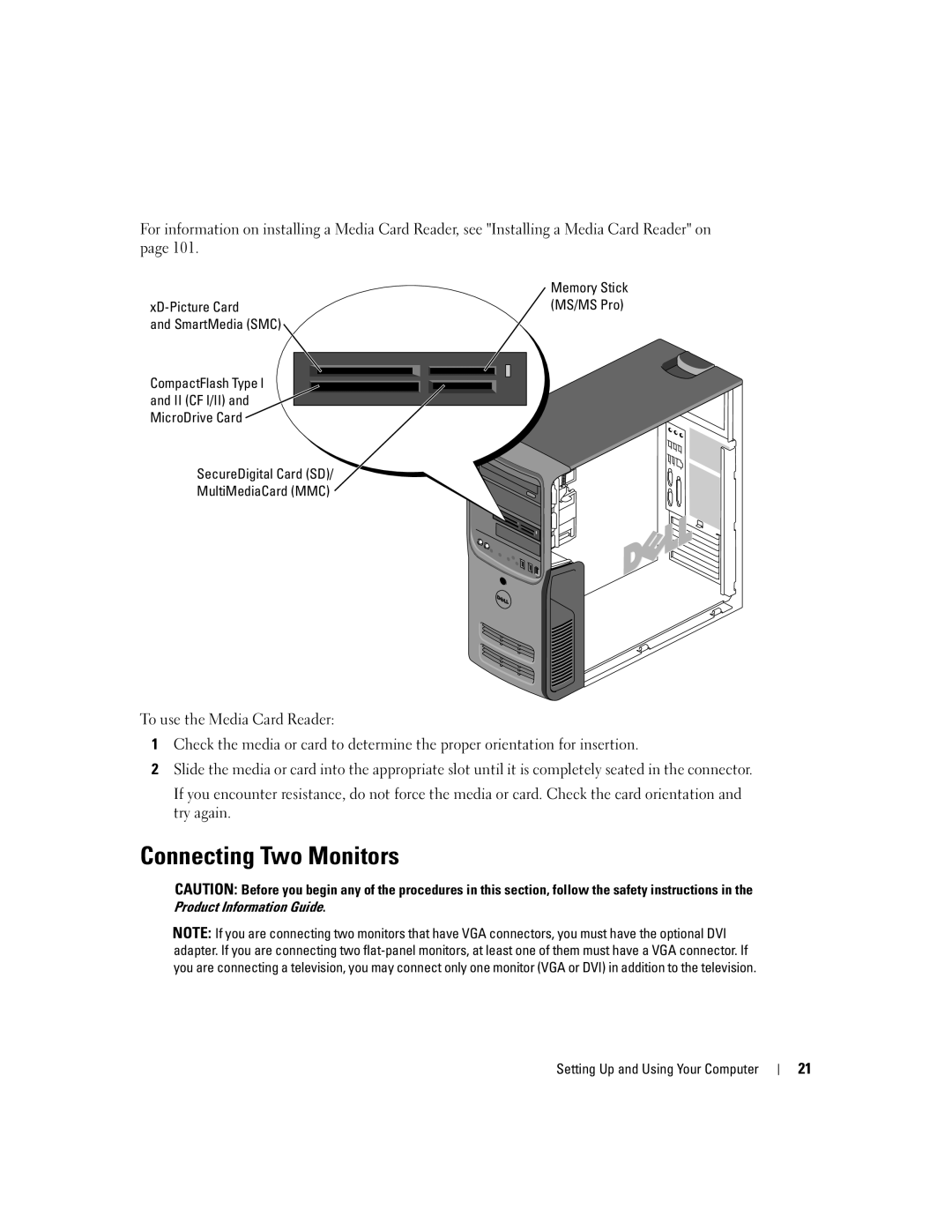 Dell 9150 manual Connecting Two Monitors 