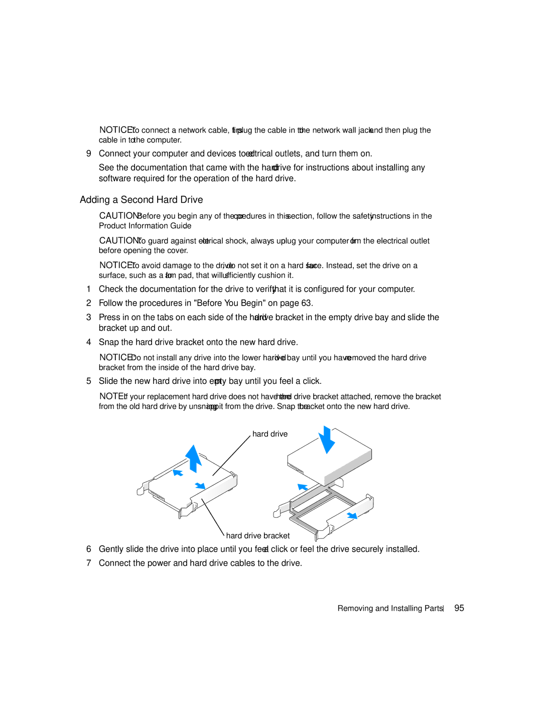 Dell 9150 manual Adding a Second Hard Drive 