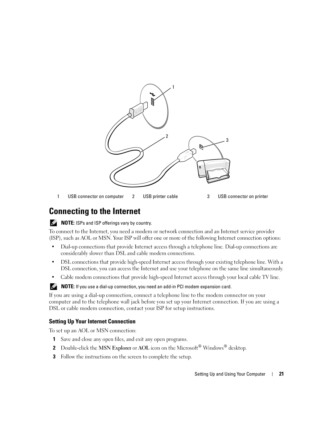 Dell 9200 owner manual Connecting to the Internet, Setting Up Your Internet Connection 