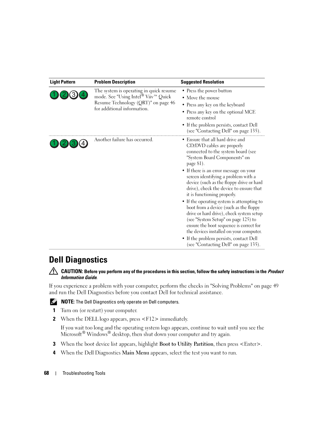 Dell 9200 owner manual Dell Diagnostics 