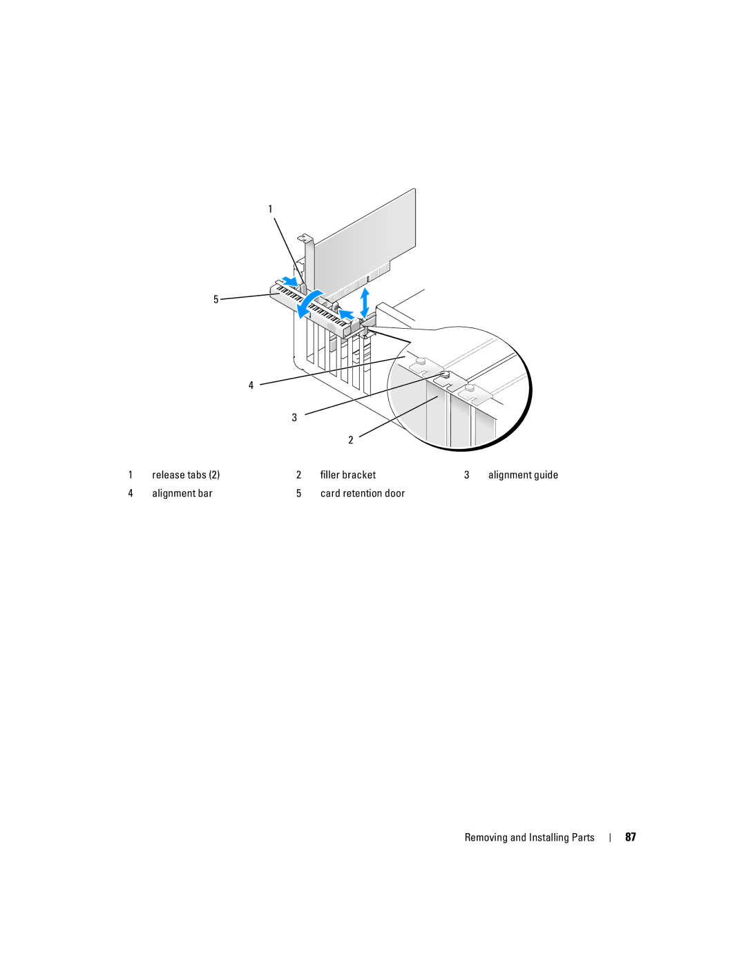 Dell 9200 owner manual Release tabs Filler bracket 