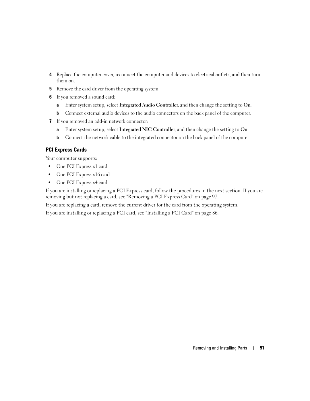 Dell 9200 owner manual PCI Express Cards 