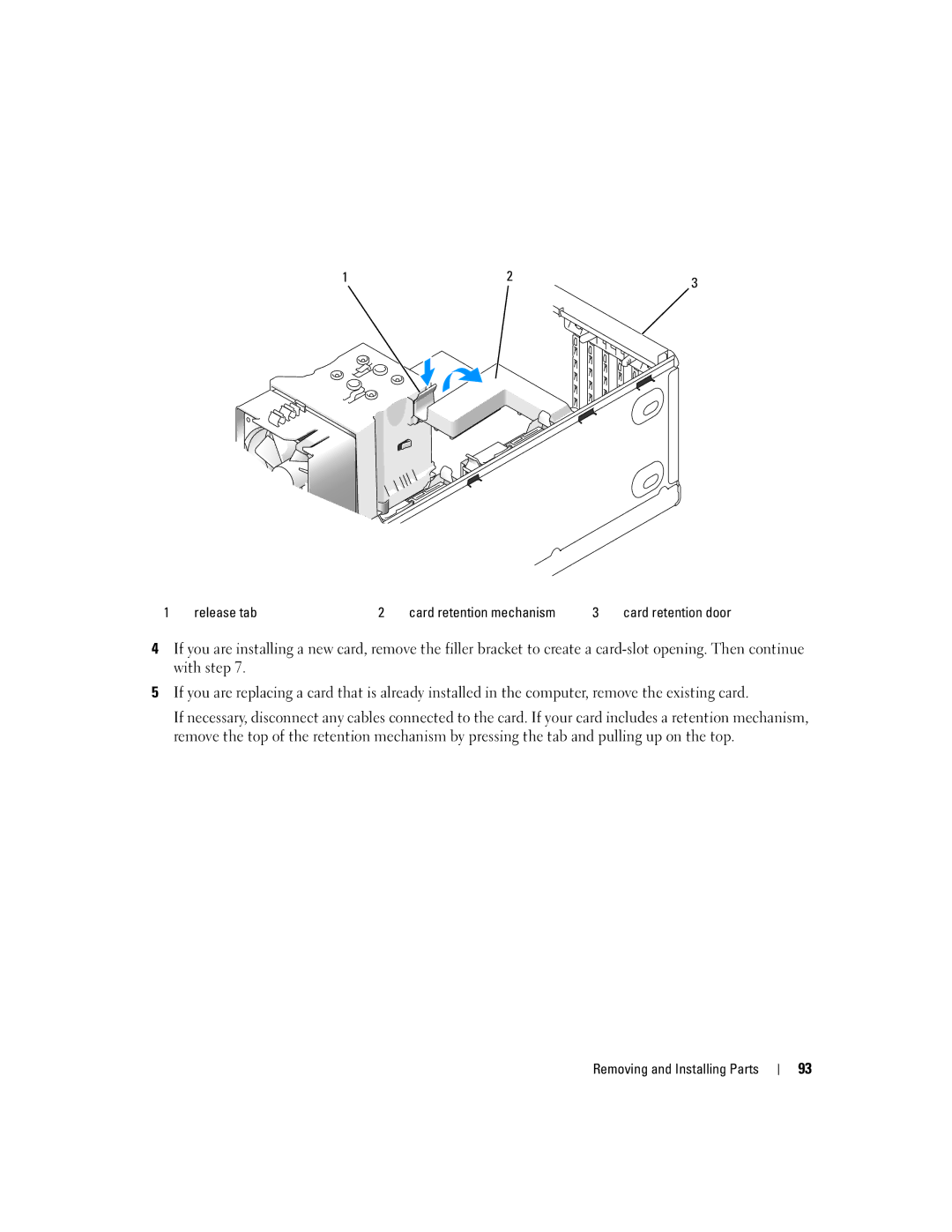 Dell 9200 owner manual Release tab 