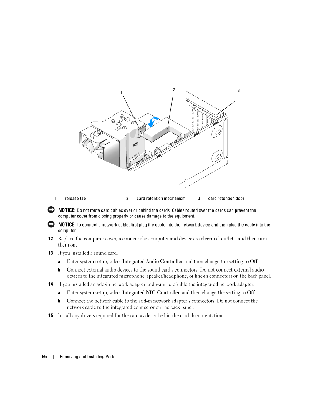 Dell 9200 owner manual Release tab 