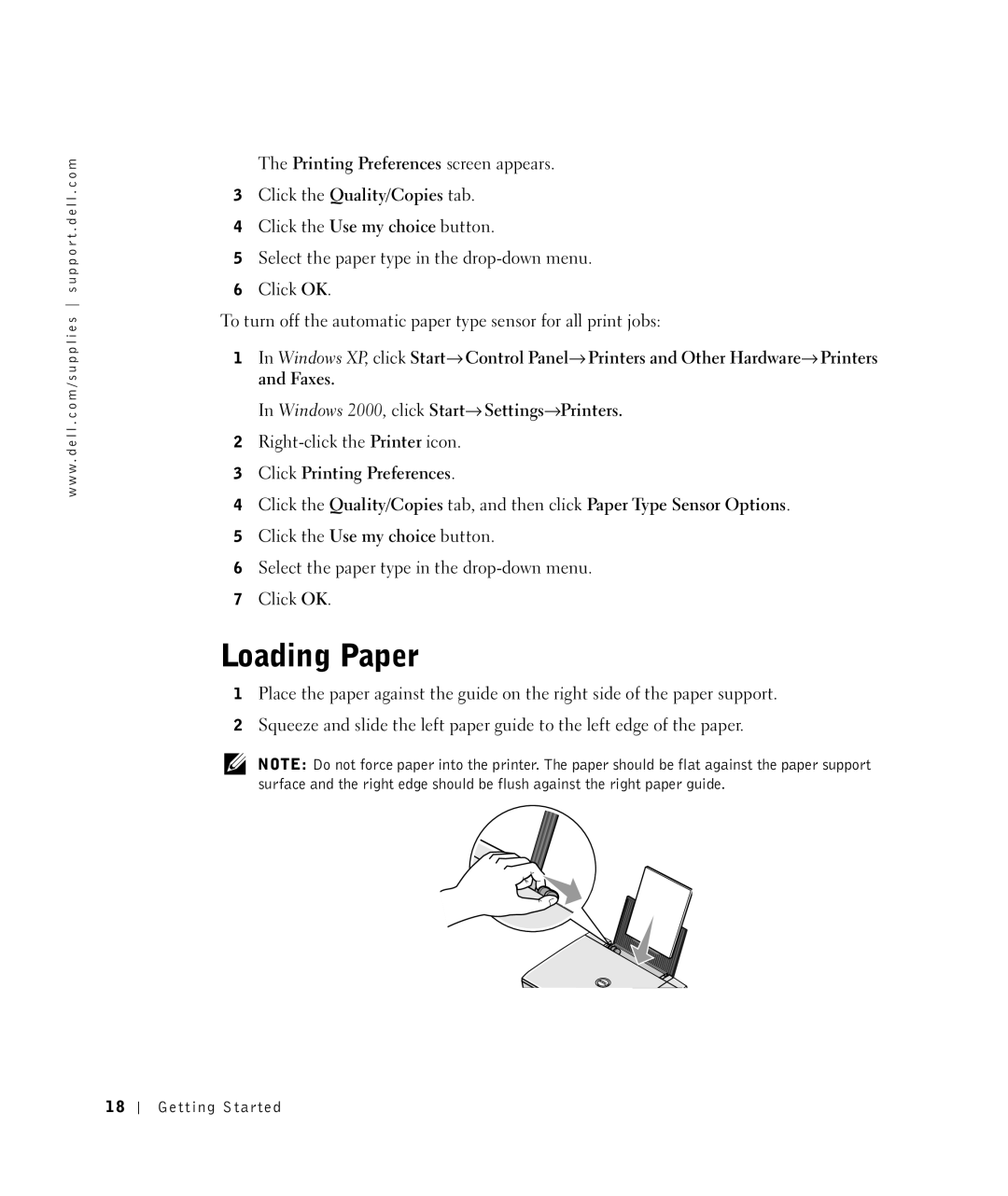 Dell 922 owner manual Loading Paper 