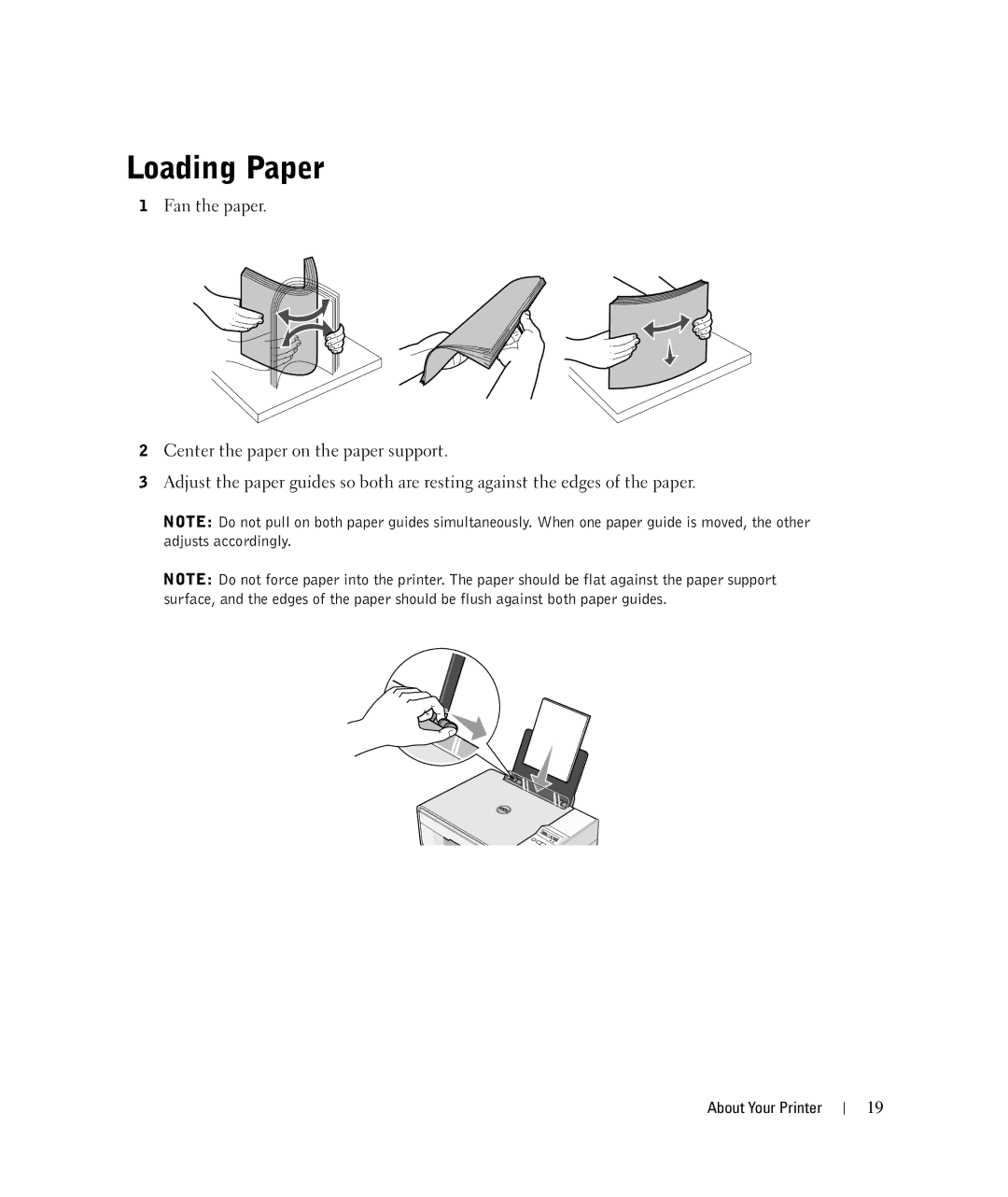 Dell 924 owner manual Loading Paper 