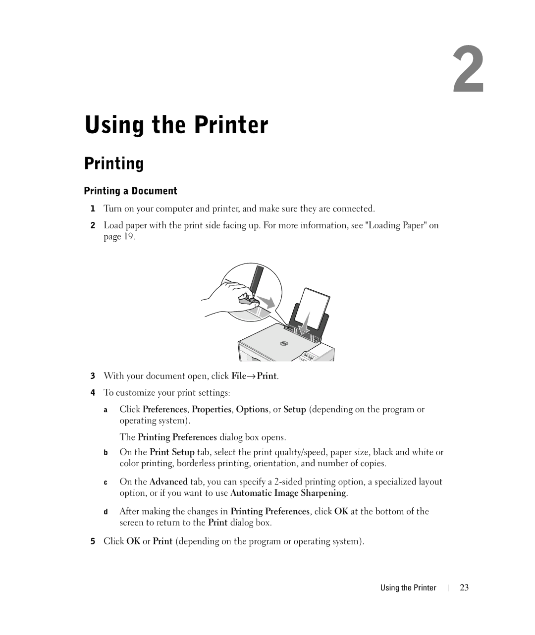 Dell 924 owner manual Printing a Document 