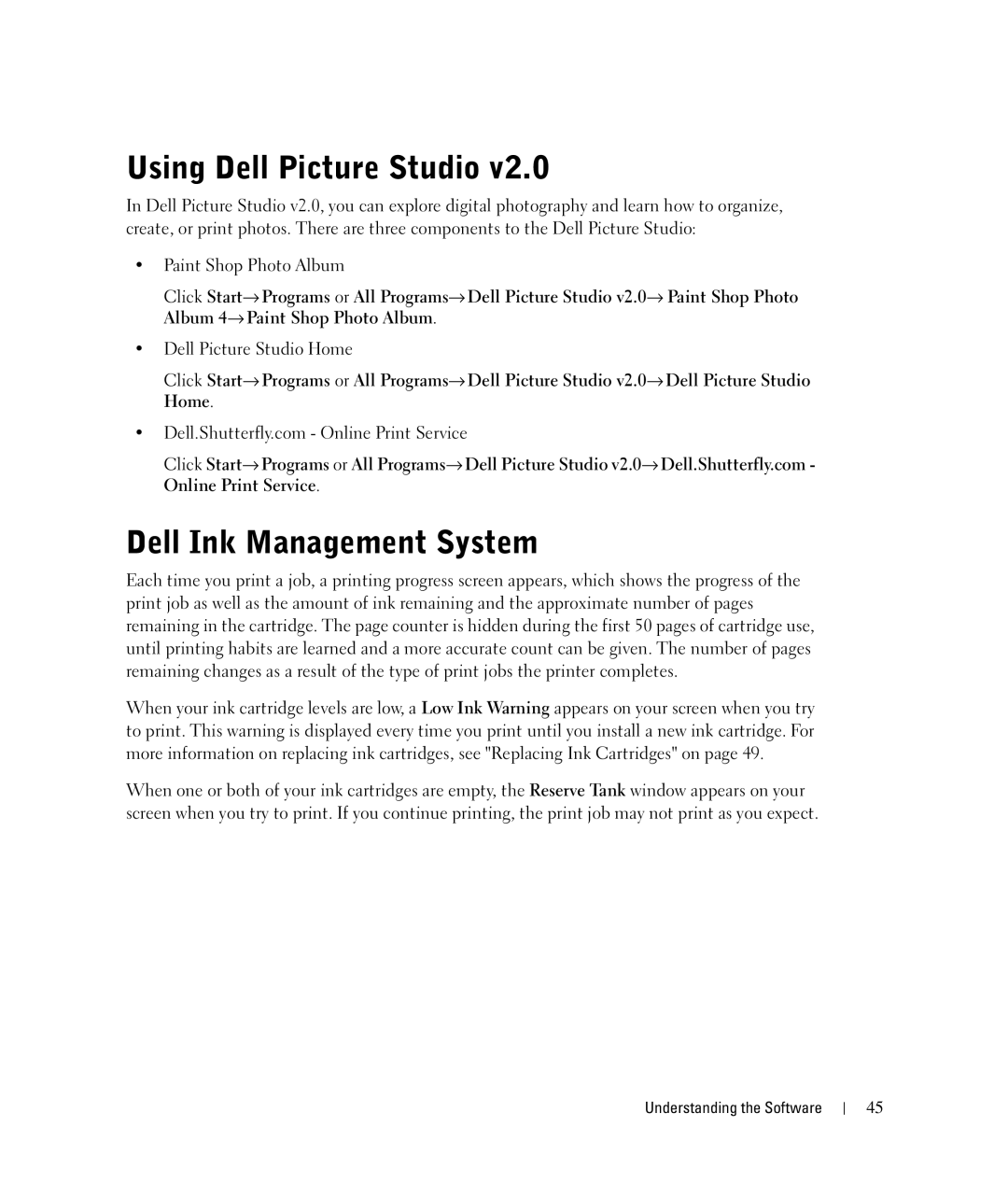 Dell 924 owner manual Using Dell Picture Studio, Dell Ink Management System 