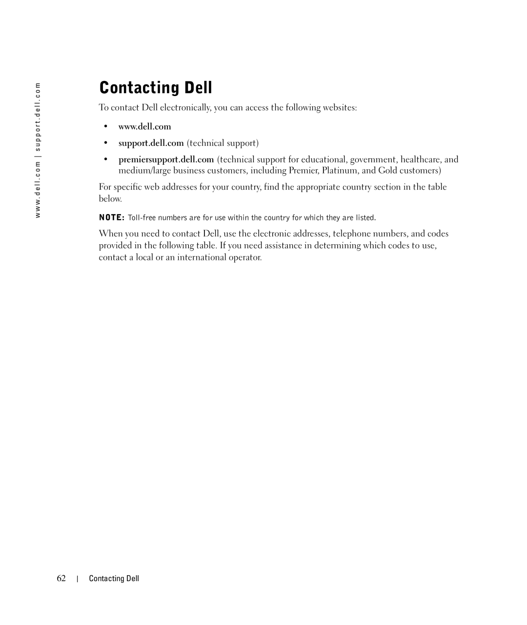 Dell 924 owner manual Contacting Dell 