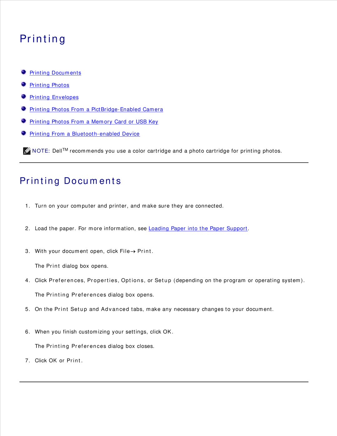 Dell 926 manual Printing Documents 