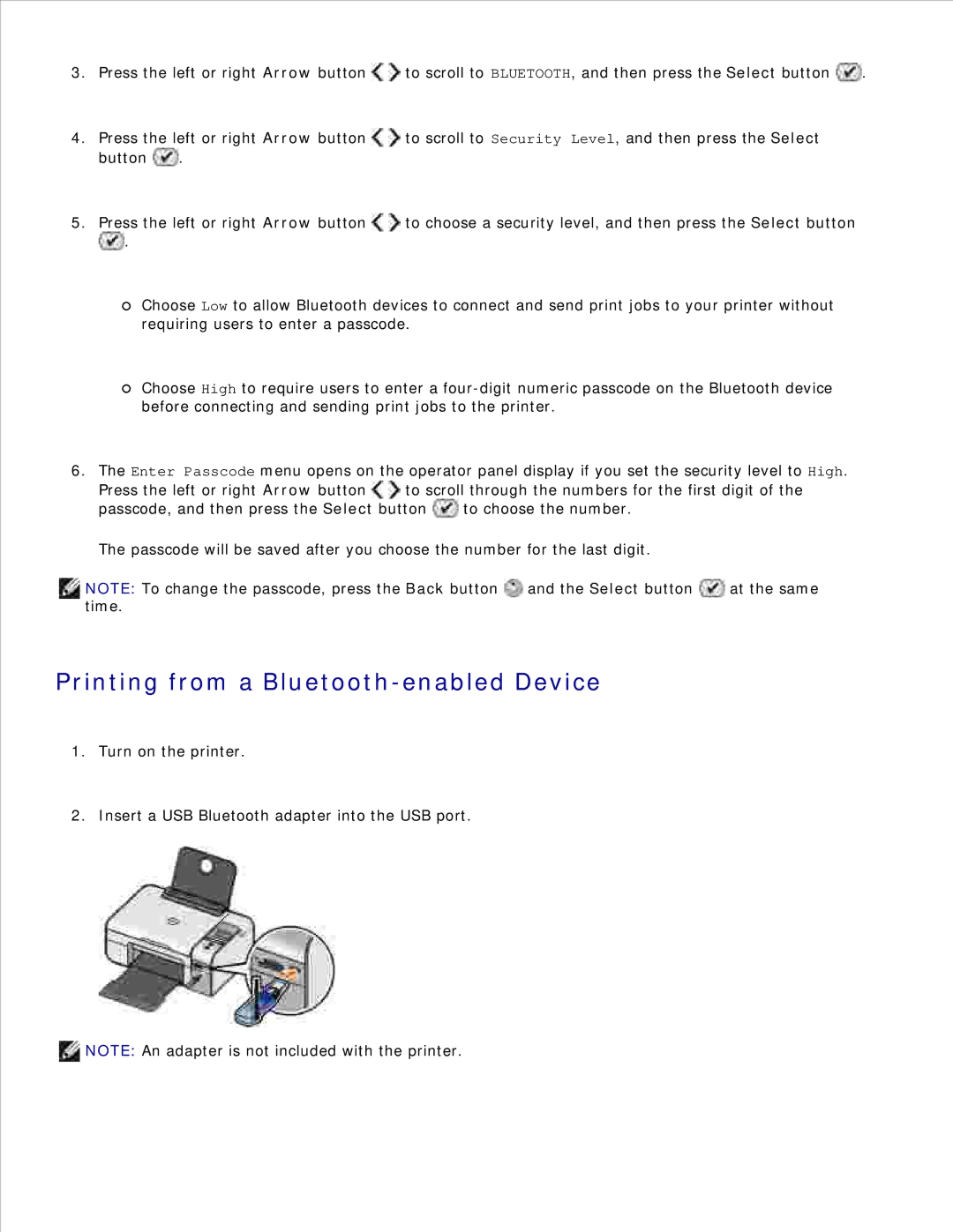 Dell 926 manual Printing from a Bluetooth-enabled Device 