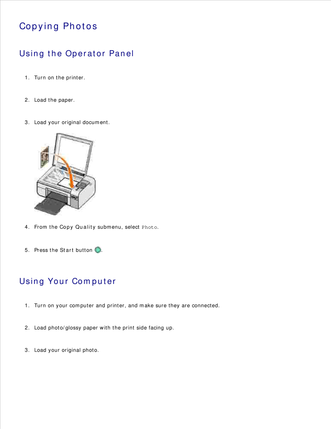 Dell 926 manual Copying Photos 