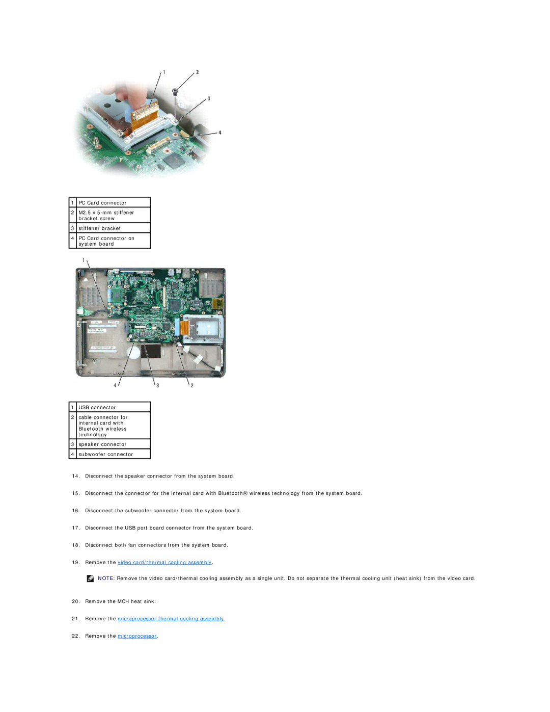 Dell 9300 manual Remove the video card/thermal cooling assembly 