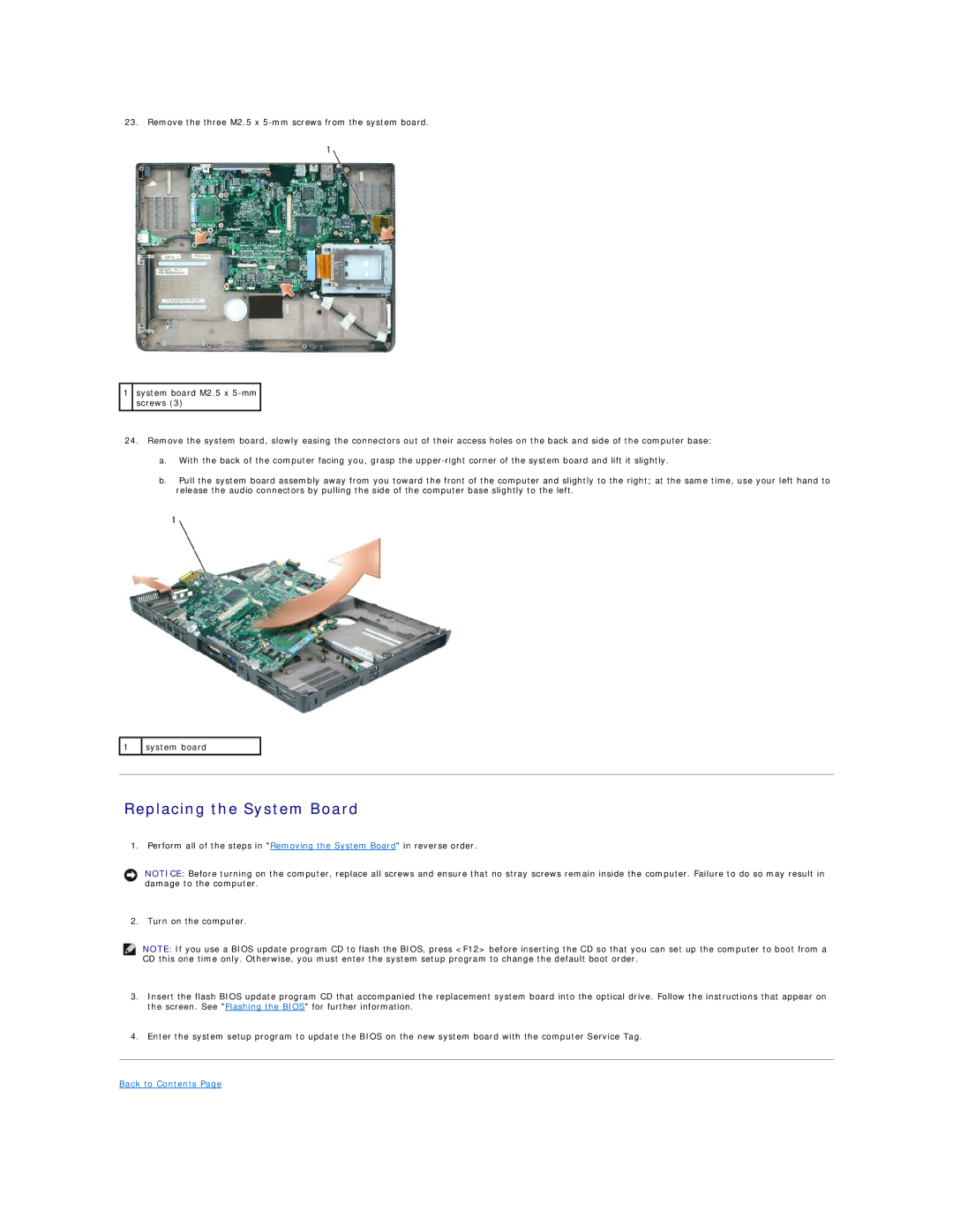 Dell 9300 manual Replacing the System Board 