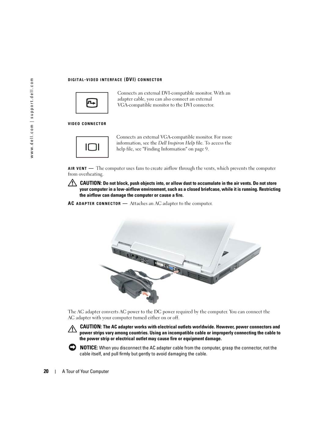 Dell 9300 owner manual D E O C O N N E C T O R 