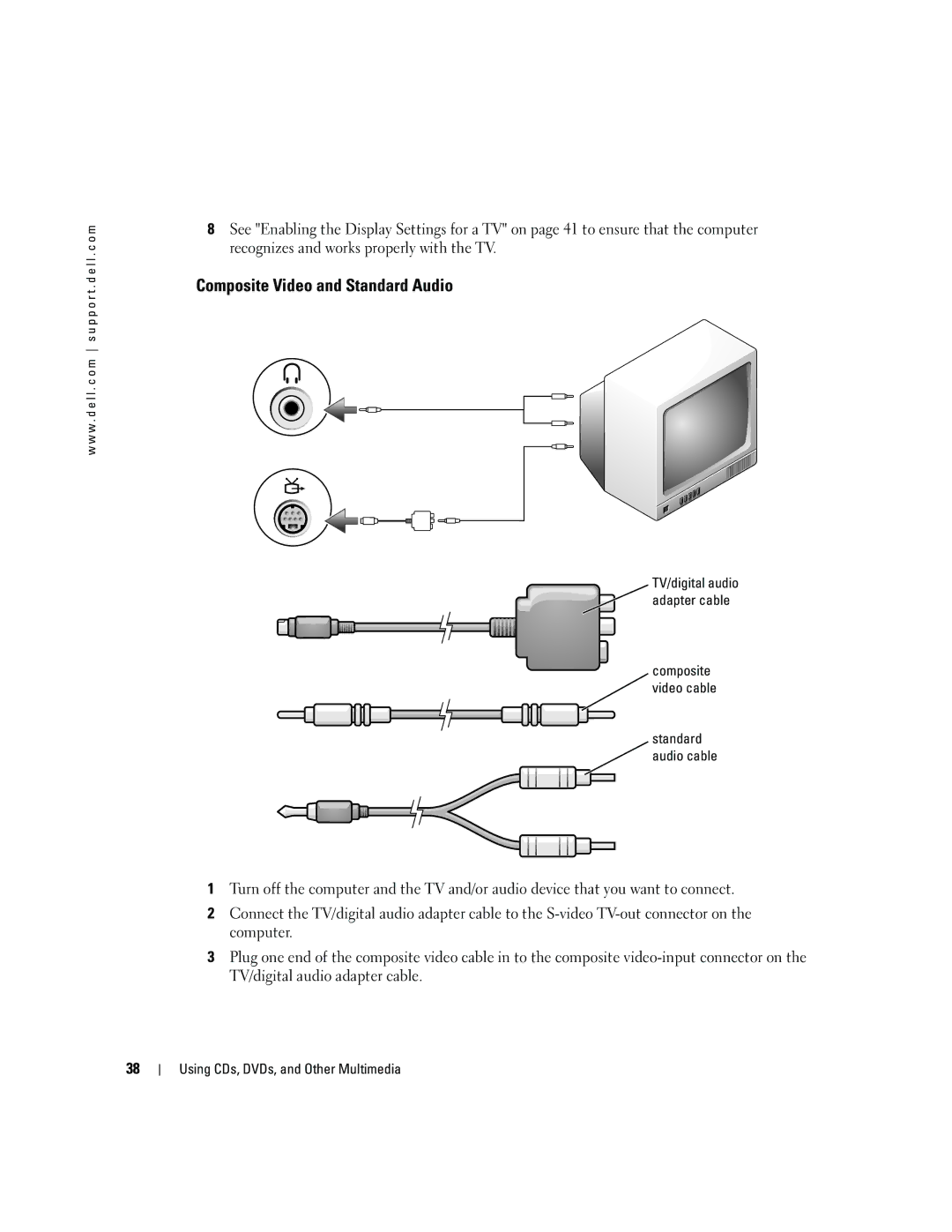 Dell 9300 owner manual Composite Video and Standard Audio 