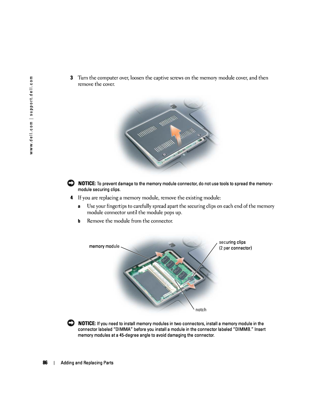 Dell 9300 owner manual If you are replacing a memory module, remove the existing module 