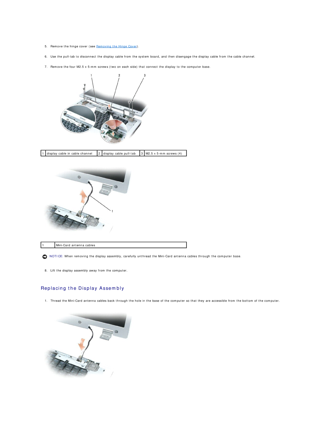 Dell 9400 owner manual Replacing the Display Assembly 