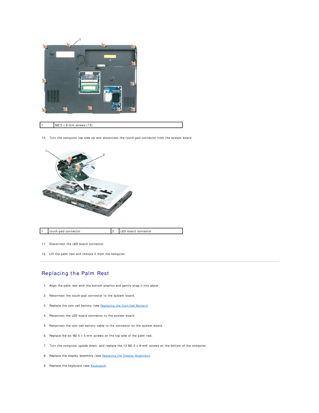 Dell 9400 owner manual Replacing the Palm Rest 