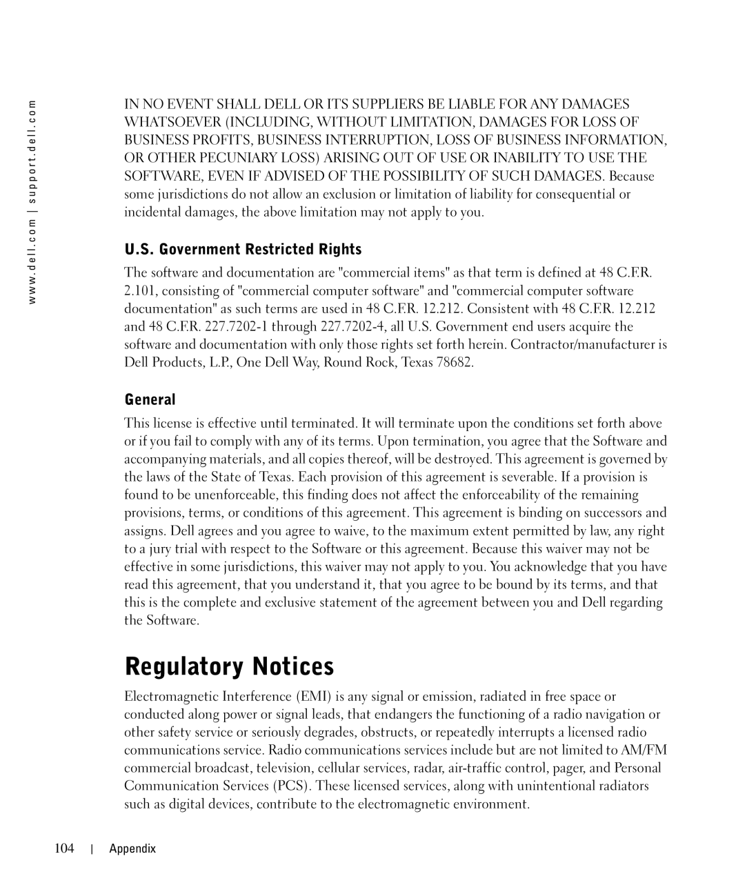 Dell 942 owner manual Regulatory Notices, Government Restricted Rights, General 