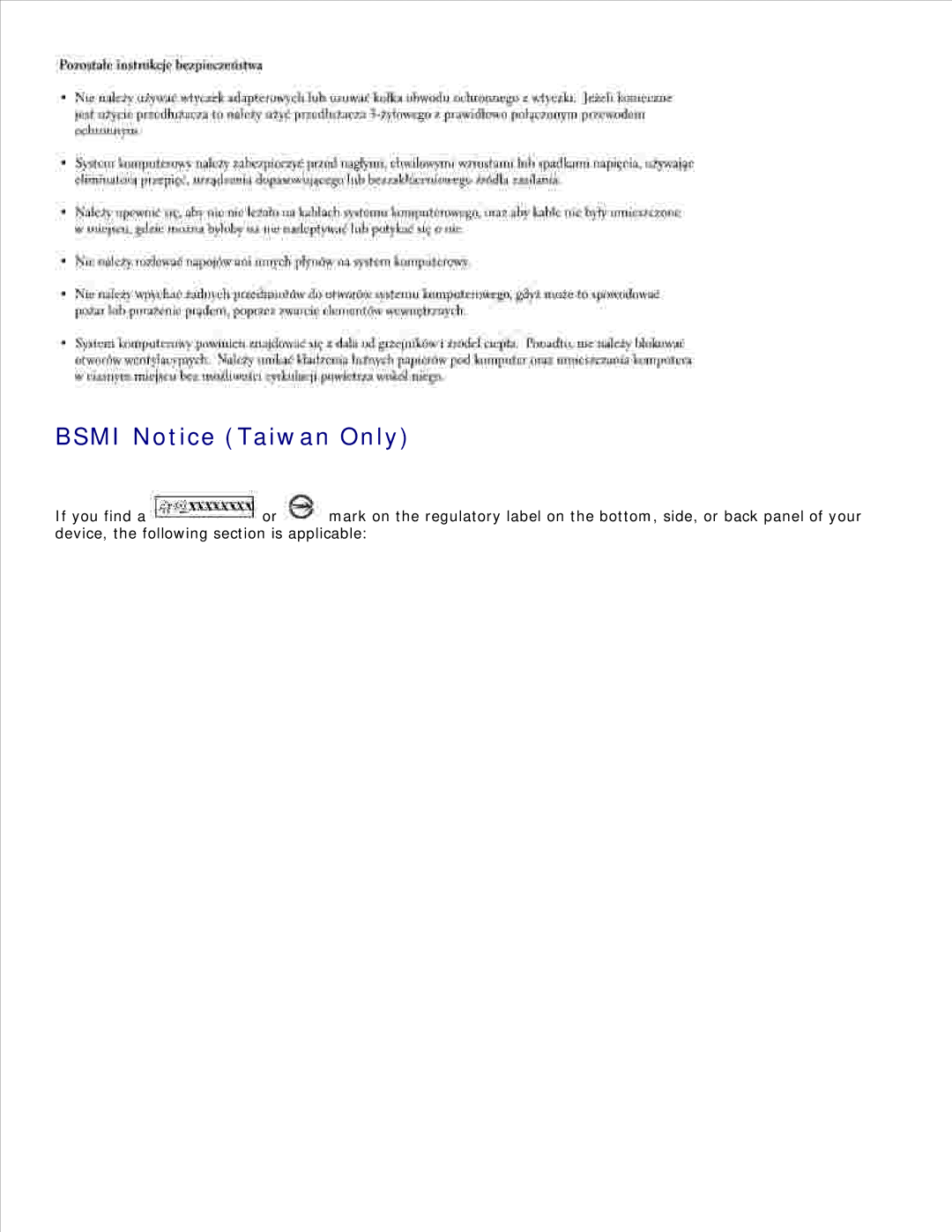 Dell 942 manual Bsmi Notice Taiwan Only 