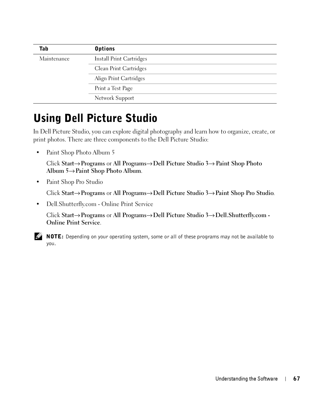 Dell 944 owner manual Using Dell Picture Studio, Paint Shop Pro Studio 