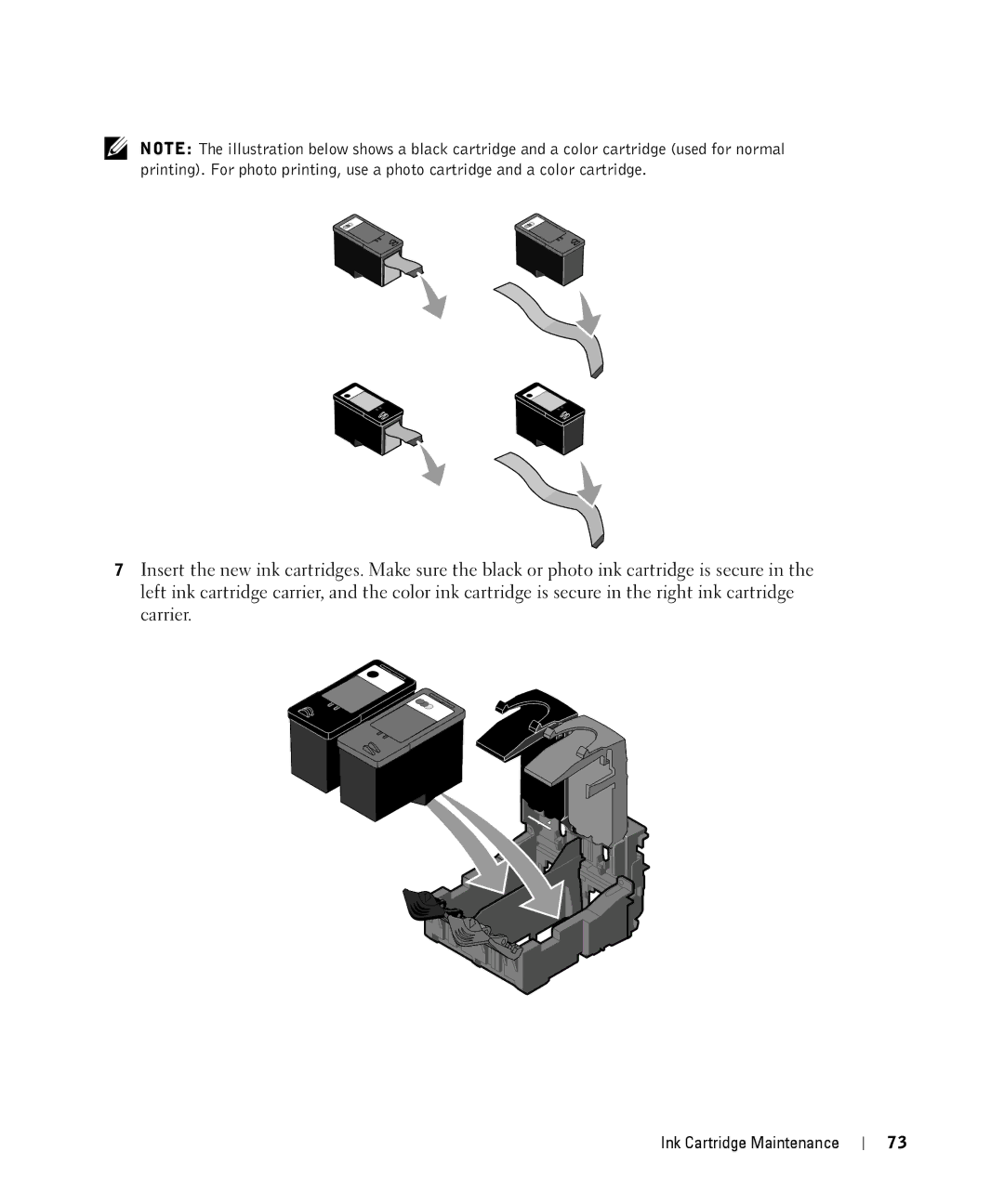 Dell 944 owner manual Ink Cartridge Maintenance 