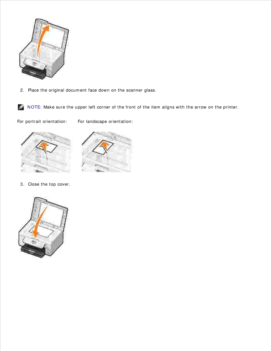 Dell 946 owner manual Close the top cover 