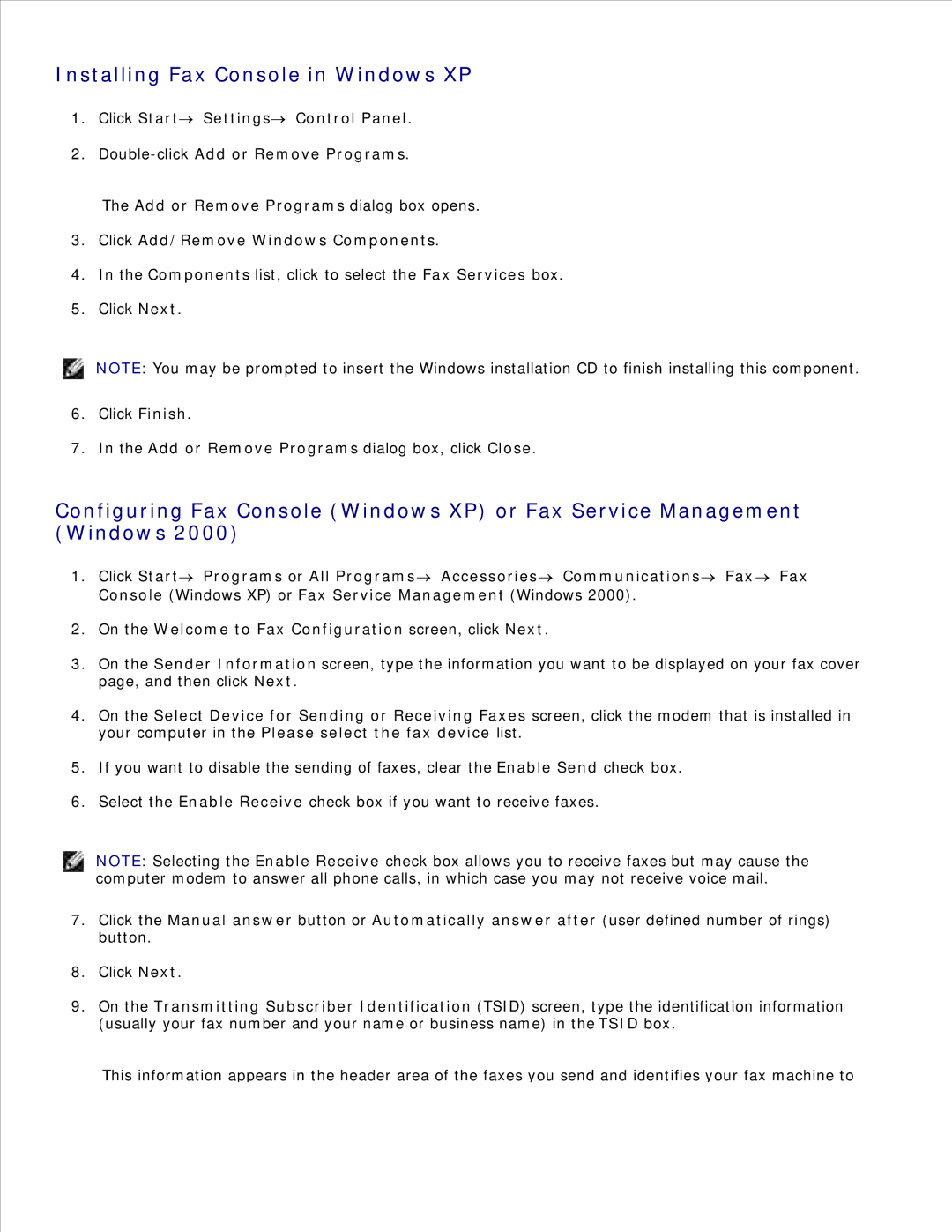 Dell 946 owner manual Installing Fax Console in Windows XP, Add or Remove Programs dialog box, click Close 