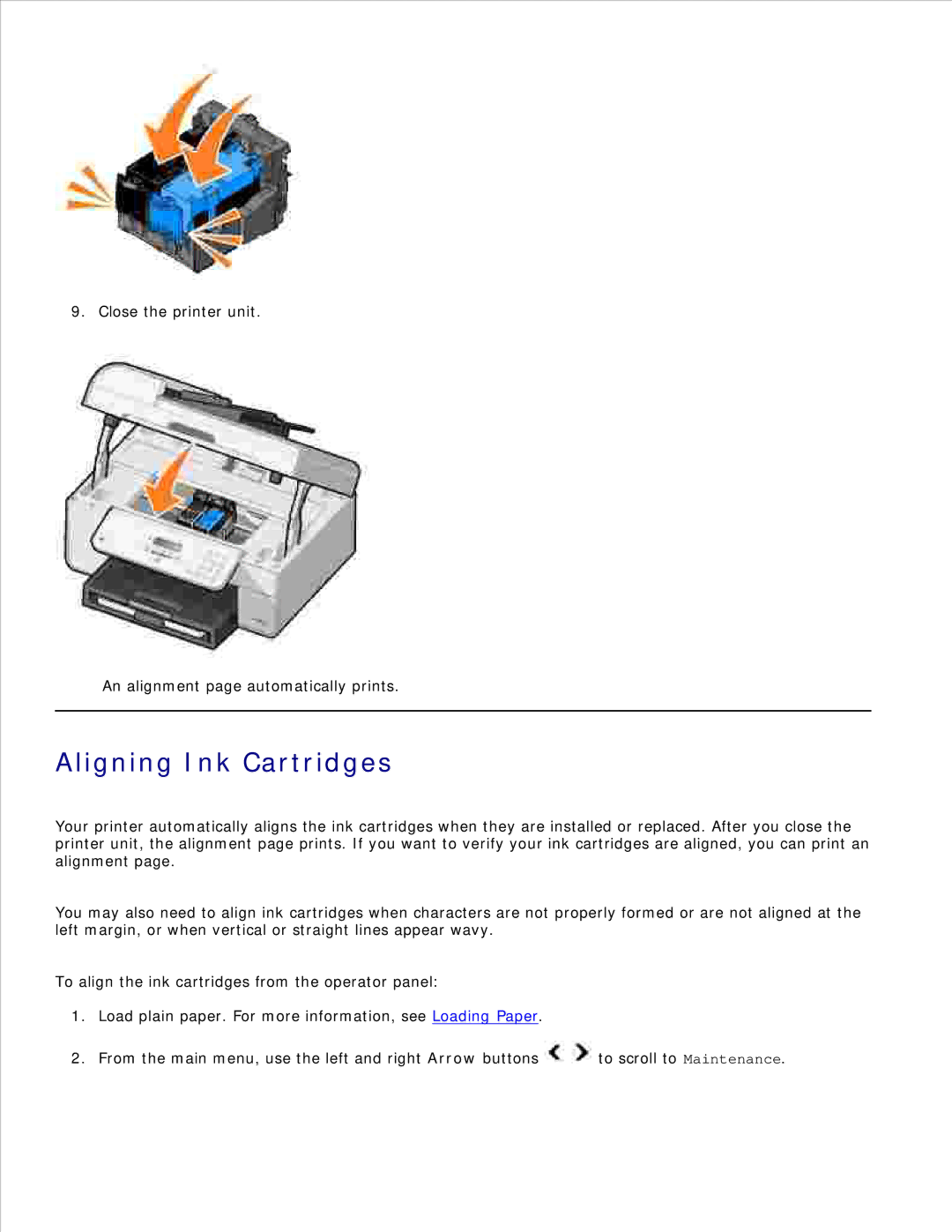 Dell 946 owner manual Aligning Ink Cartridges 