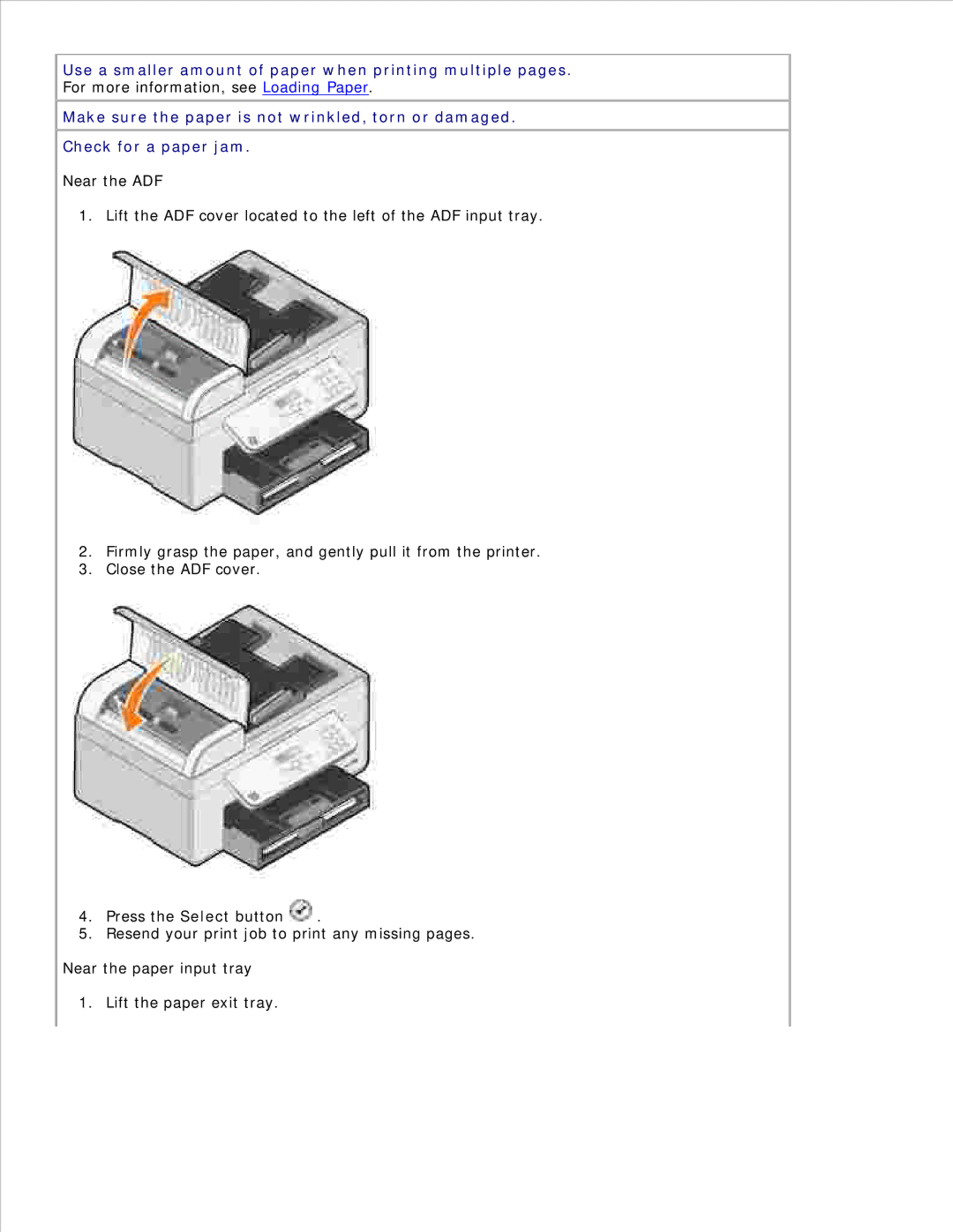 Dell 946 owner manual Use a smaller amount of paper when printing multiple pages 